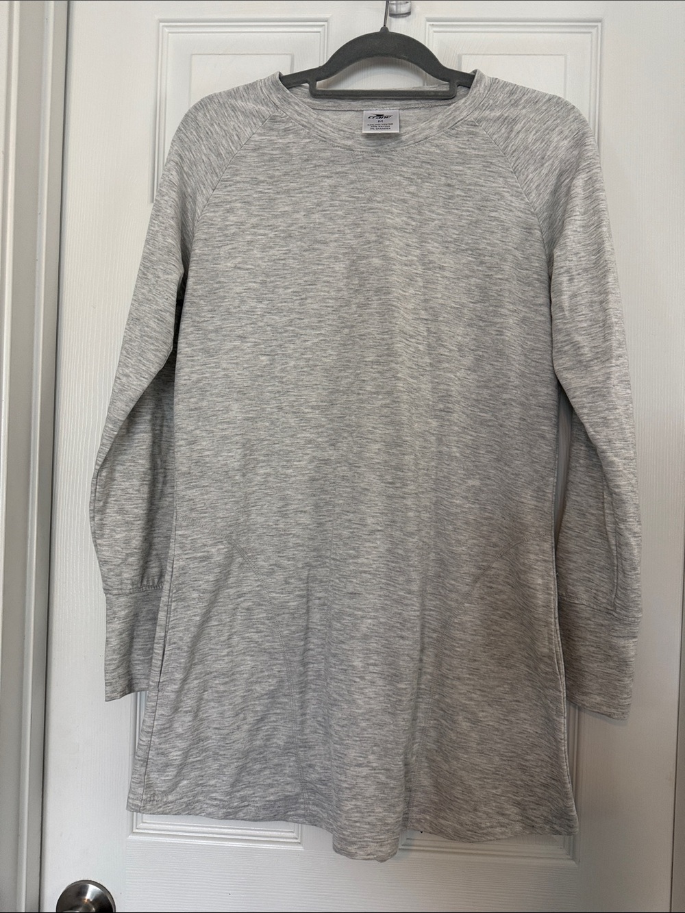 Women's Crewneck Tunic Dress in Light Gray